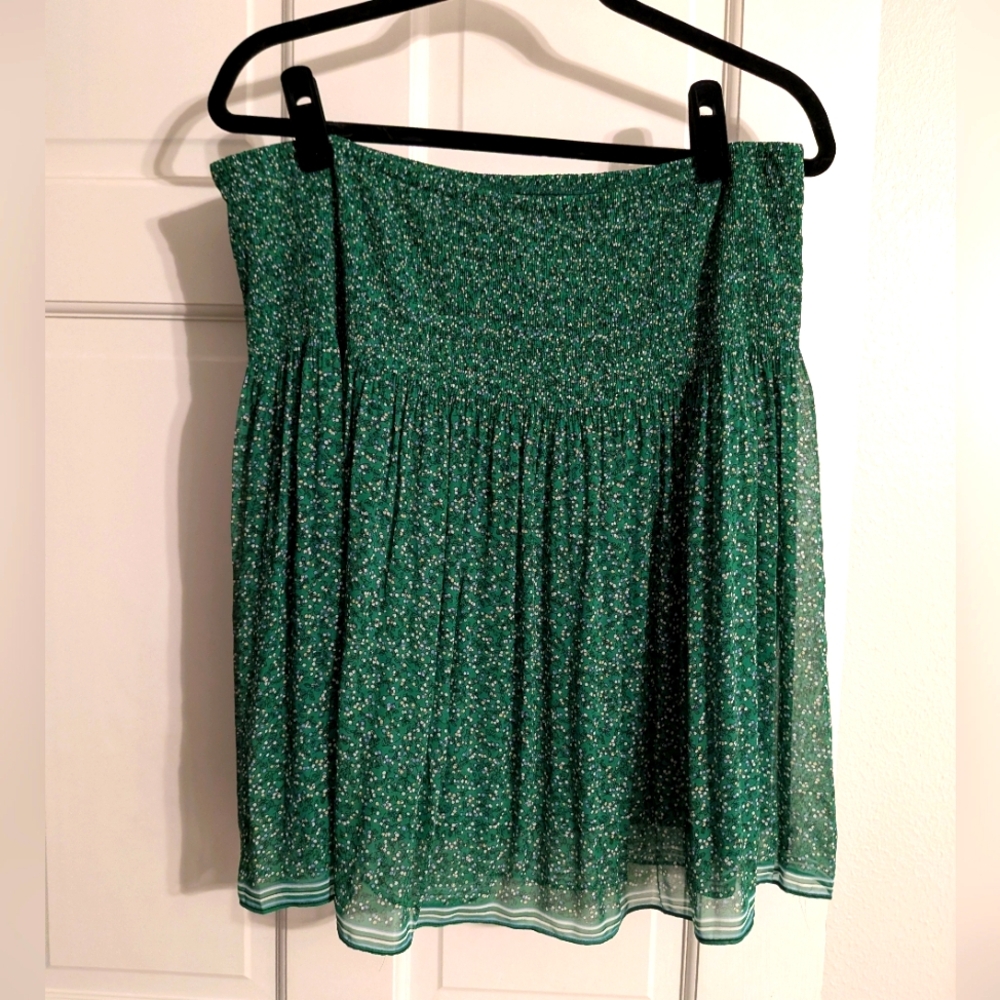 Max Studio Green Floral Chiffon Mini Skirt- SZ XL